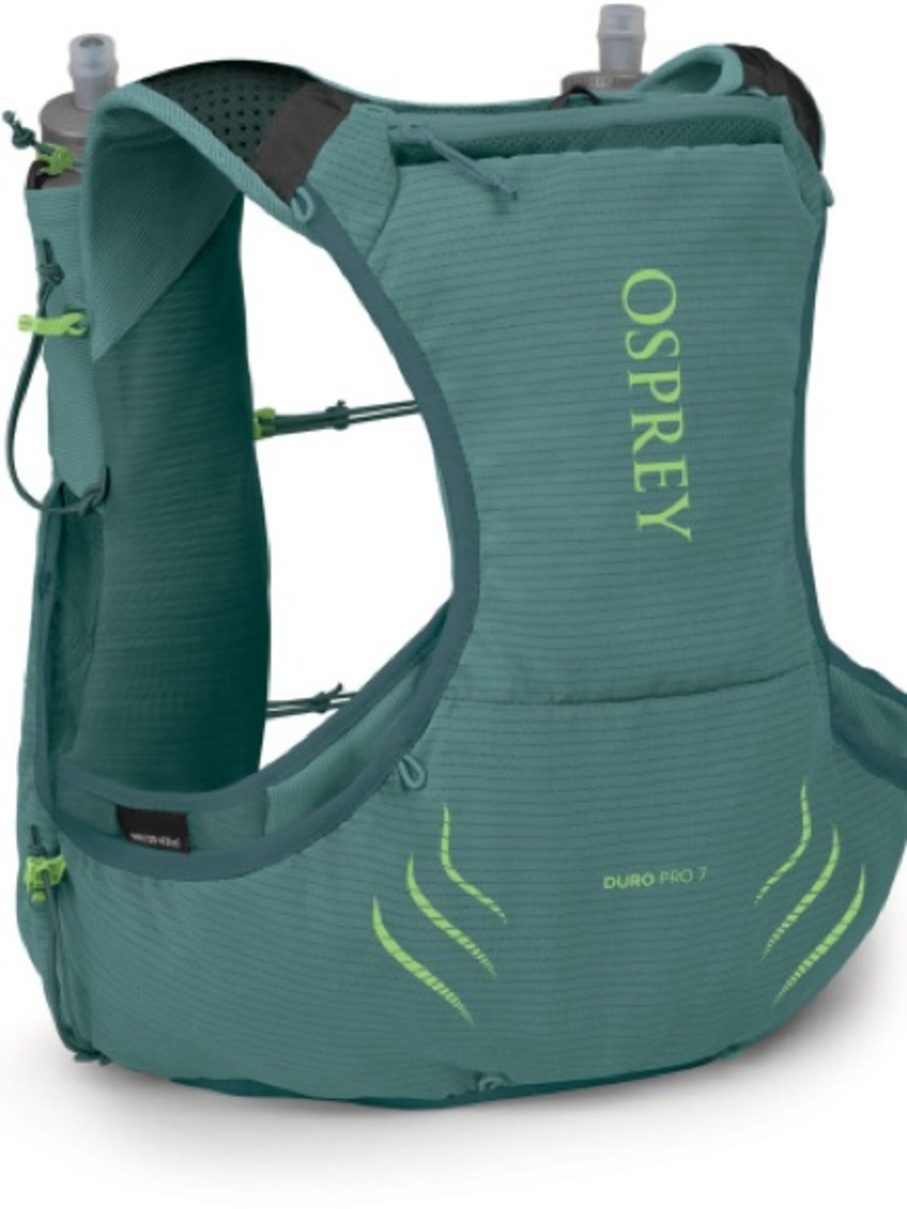 Osprey Duro Pro 7 Running Pack Vest Cascade Blue M NWT Sample + Pole Quiver